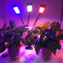 PROFI LED GROW trojramenná lampa so zabudovaným časovačom a stmievačom na všetky rastliny, 20W – červená-modrá-sunlight